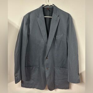 Corneliani ID Lightweight Unstructured 2 Button Blazer Blue 56/46R Cotton Silk